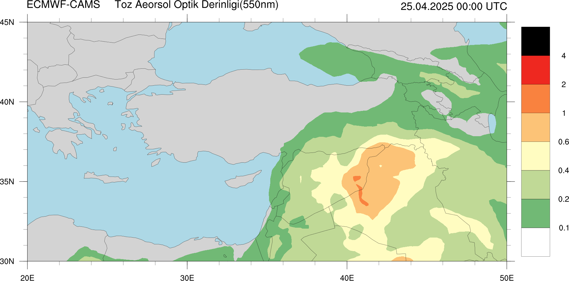 Toz Aerosol Optik Derinliği Kıbrıs