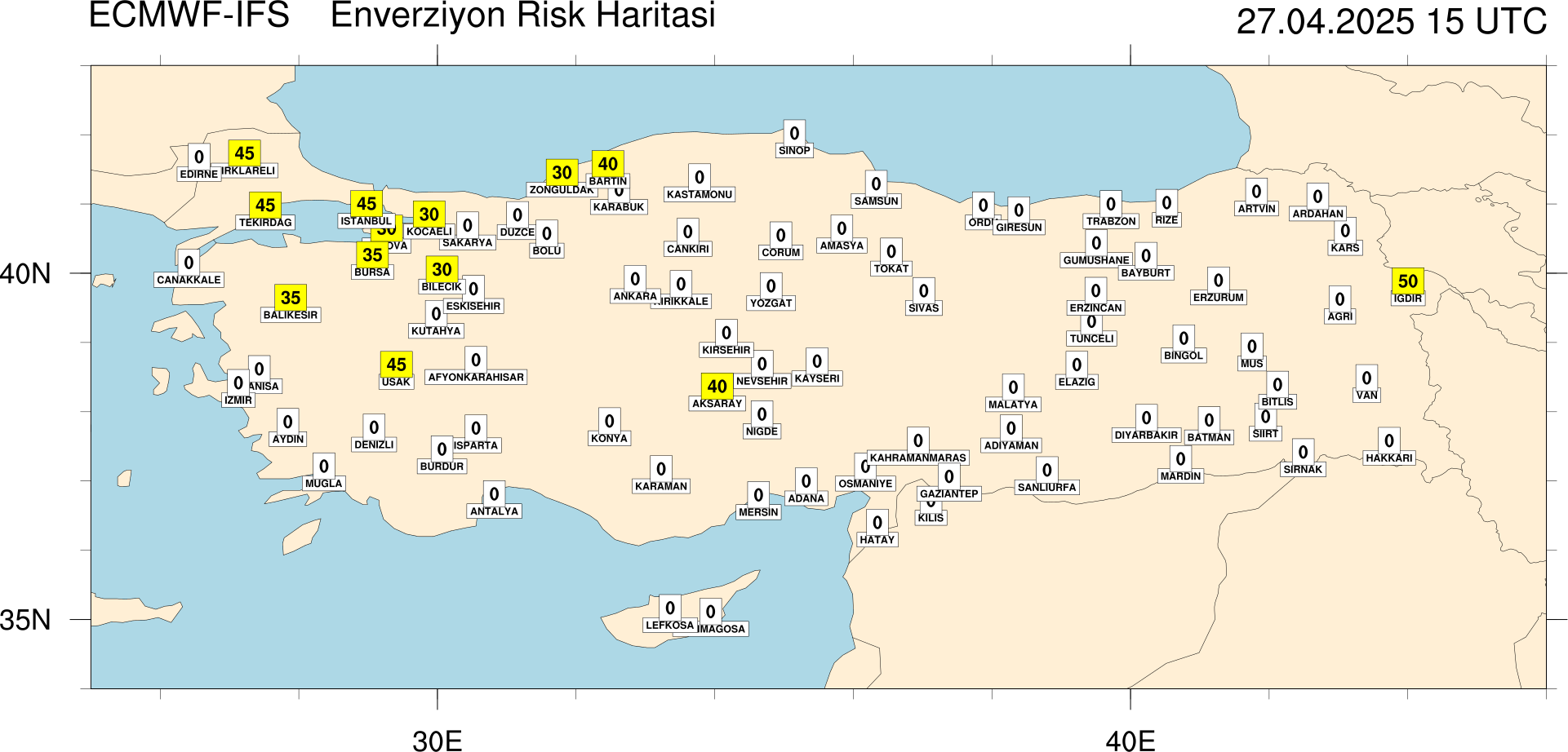 Enverziyon Risk Haritası