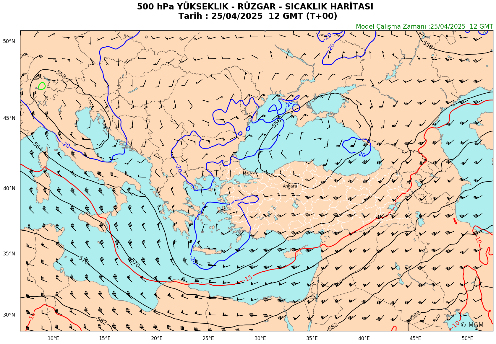 MM5 Model Harita Animasyonu: 500 hPa Haritası