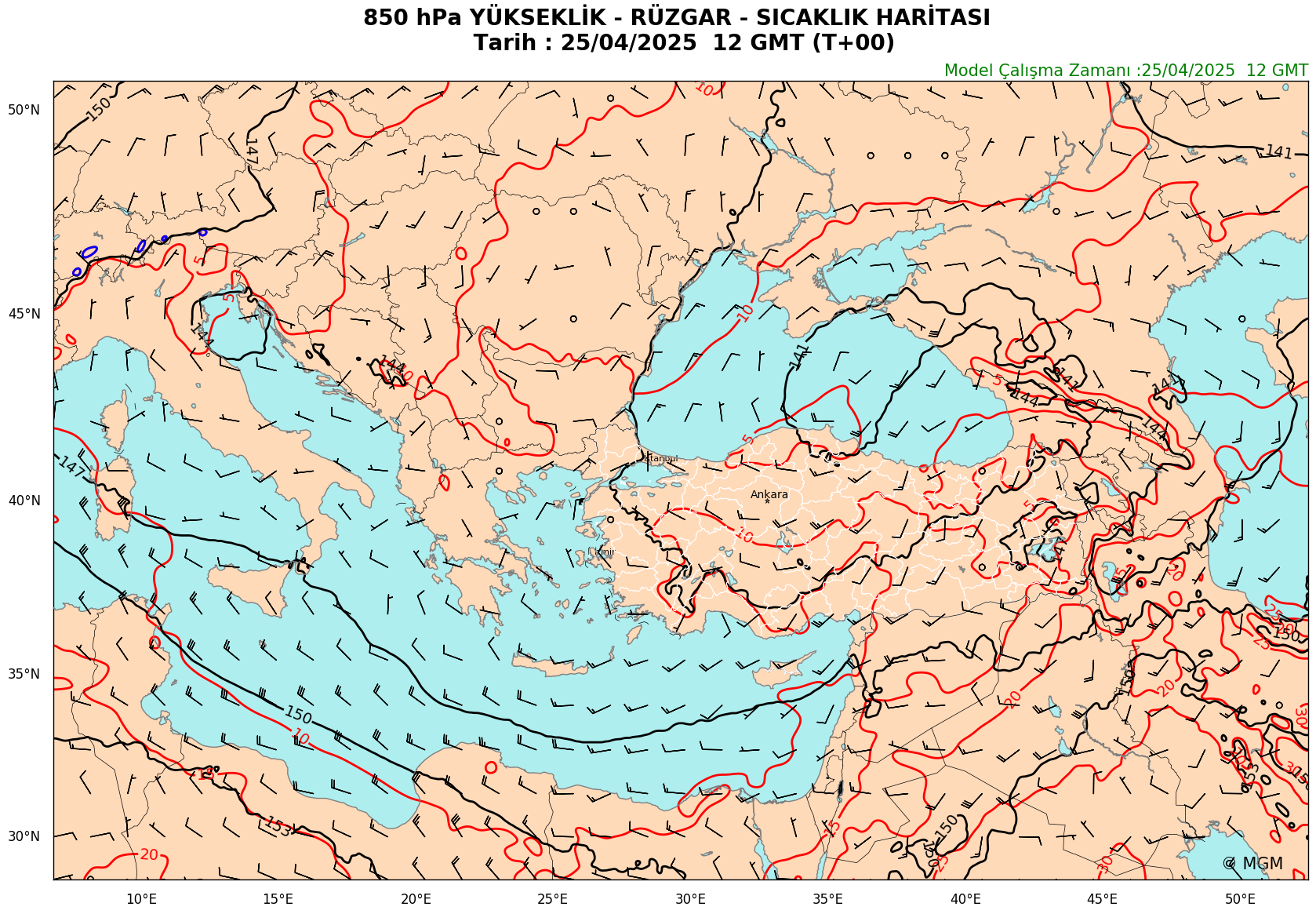 MM5 Model Harita Animasyonu: 850 hPa Haritası