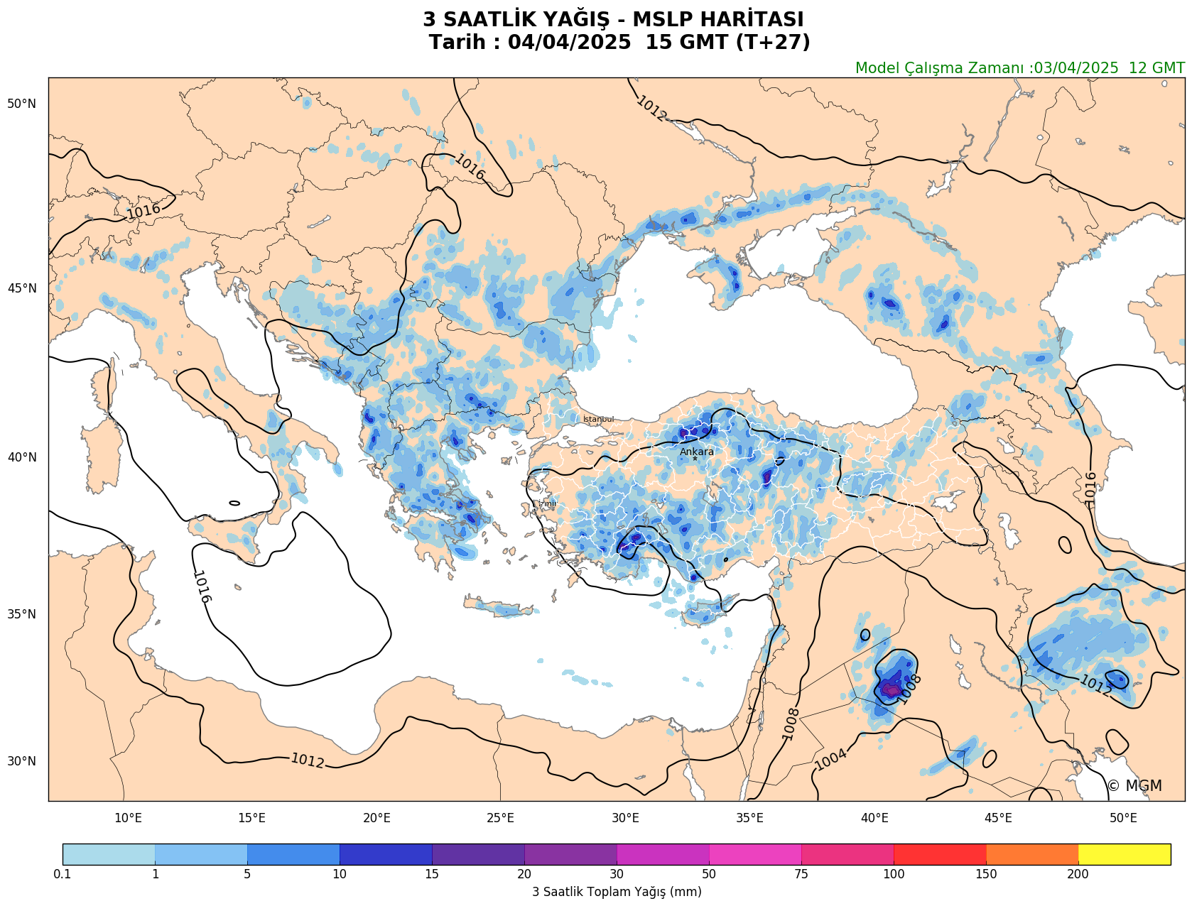 dunyada bazi merkezlere ait 3 gunluk hava tahmini meteoroloji genel mudurlugu