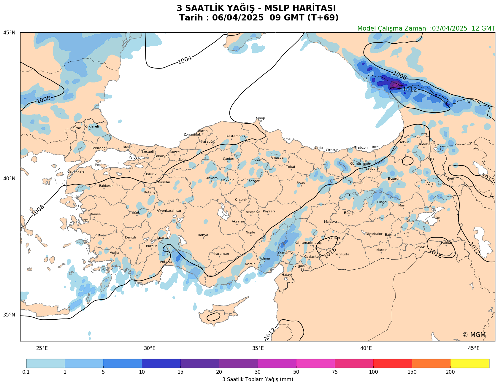 dunyada bazi merkezlere ait 3 gunluk hava tahmini meteoroloji genel mudurlugu