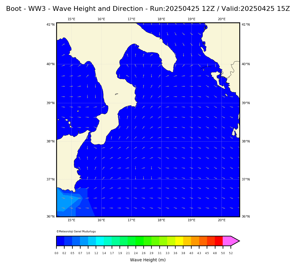 ww3 Harita: Wave Direction and Height