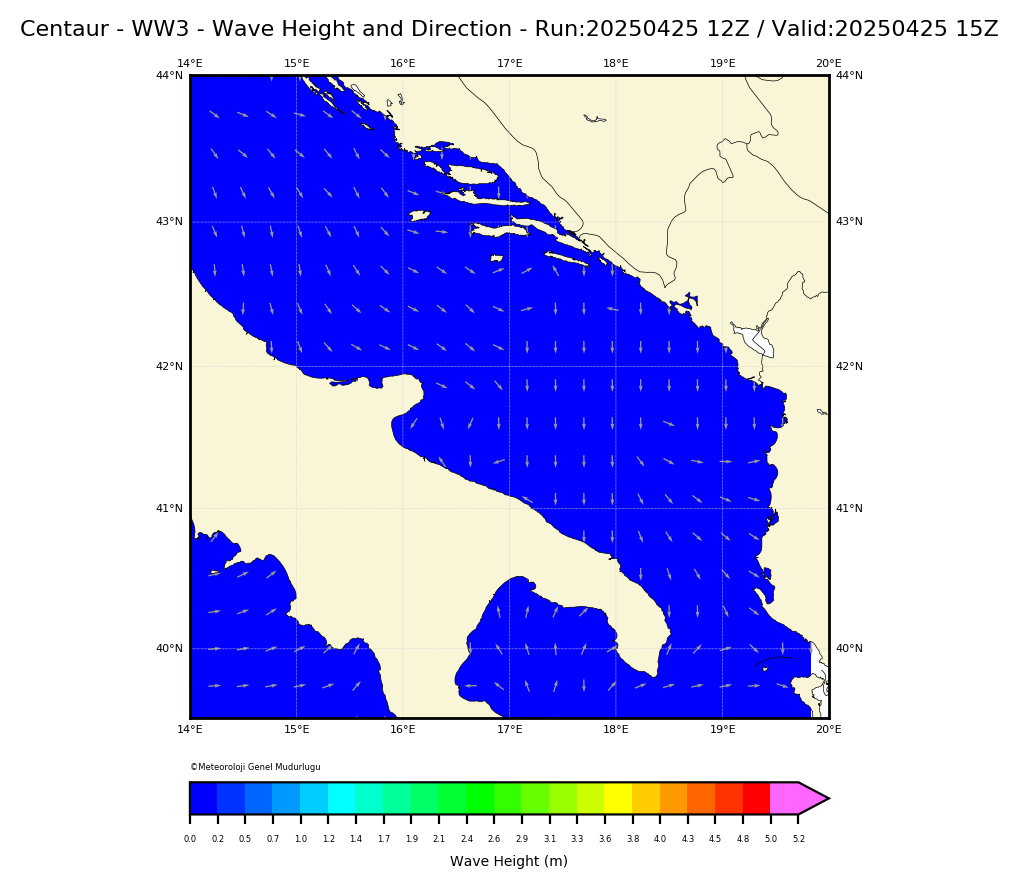 ww3 Harita: Wave Direction and Height