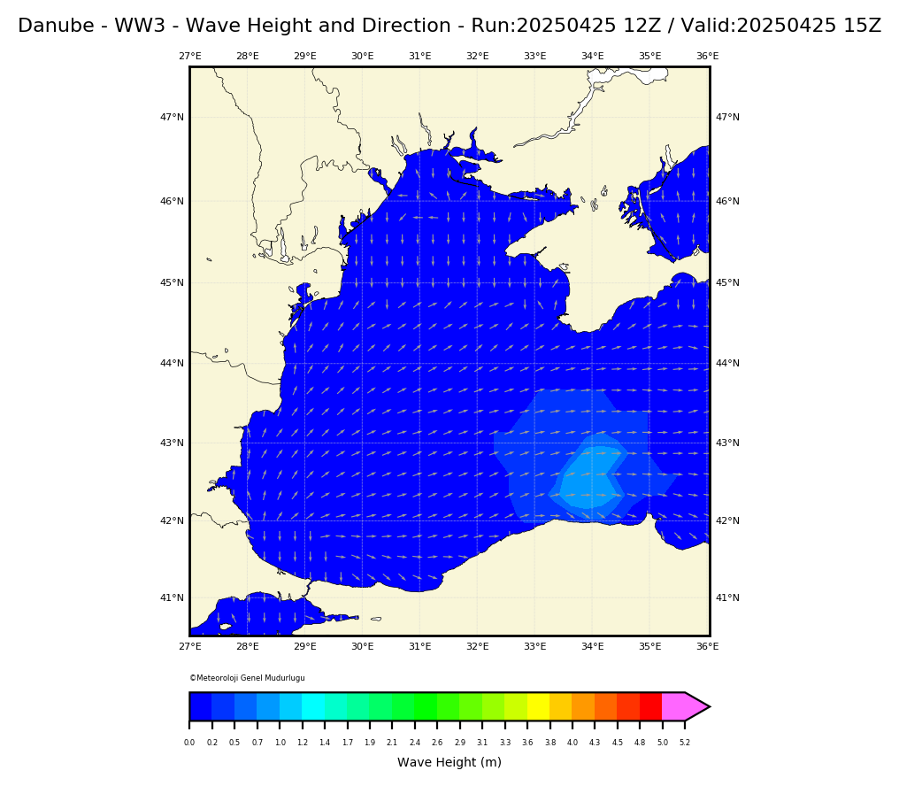 ww3 Harita: Wave Direction and Height