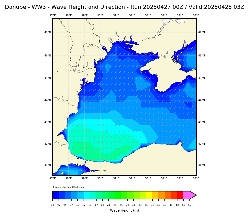 ww3 Harita: Wave Direction and Height