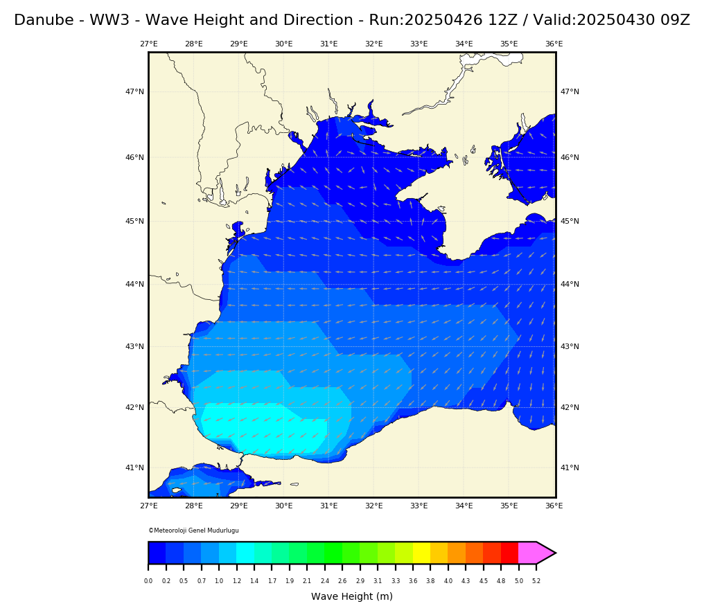 ww3 Harita: Wave Direction and Height