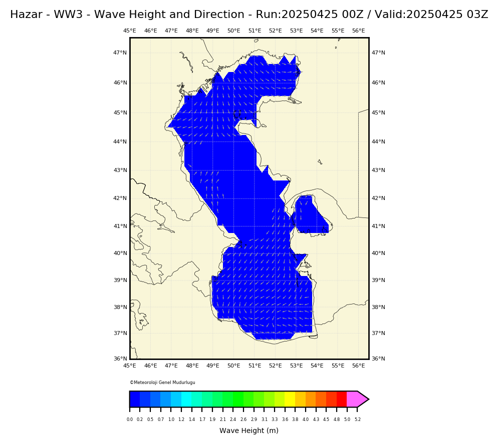 ww3 Harita: Wave Direction and Height