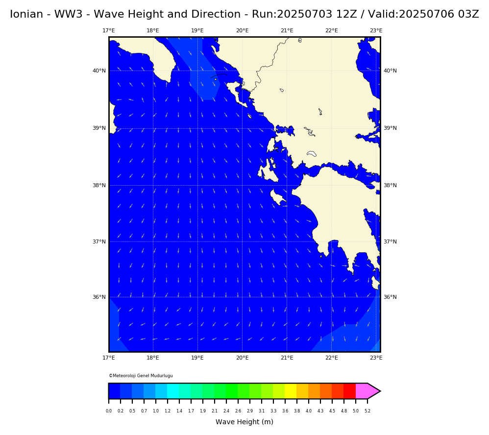 ww3 Harita: Wave Direction and Height