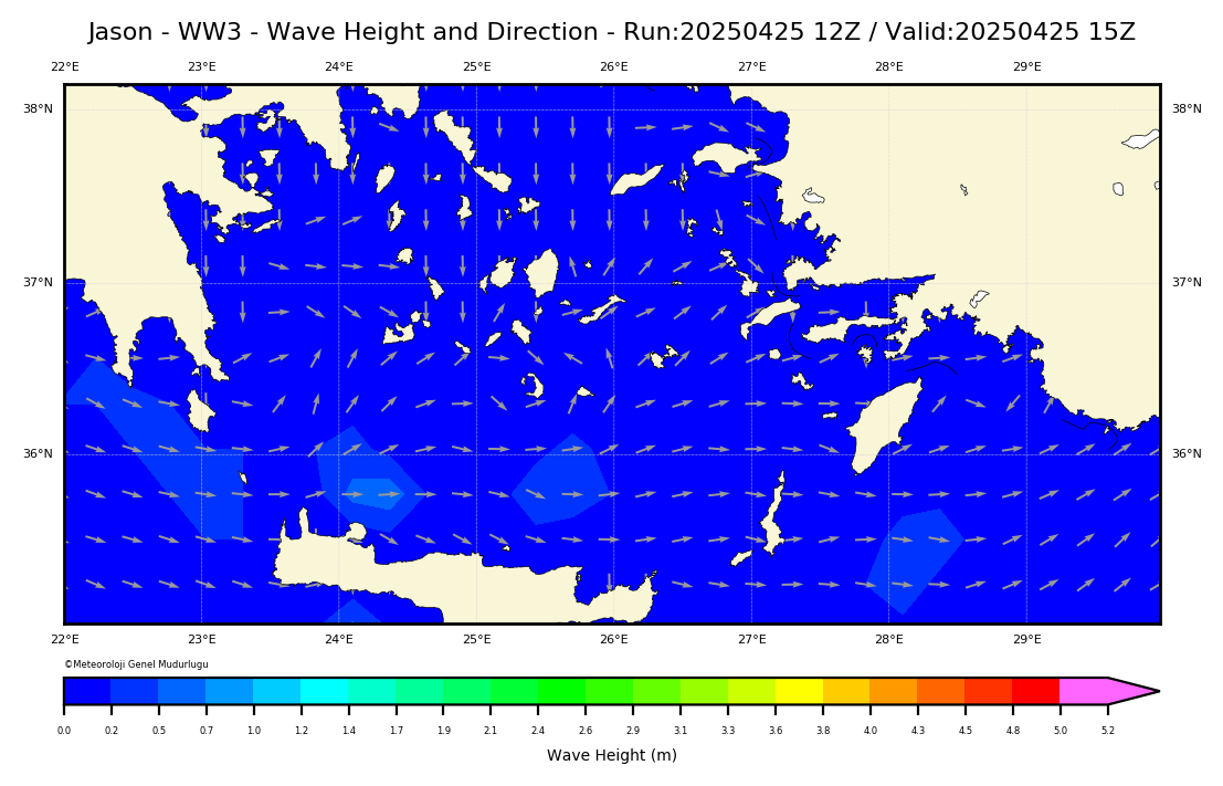 ww3 Harita: Wave Direction and Height