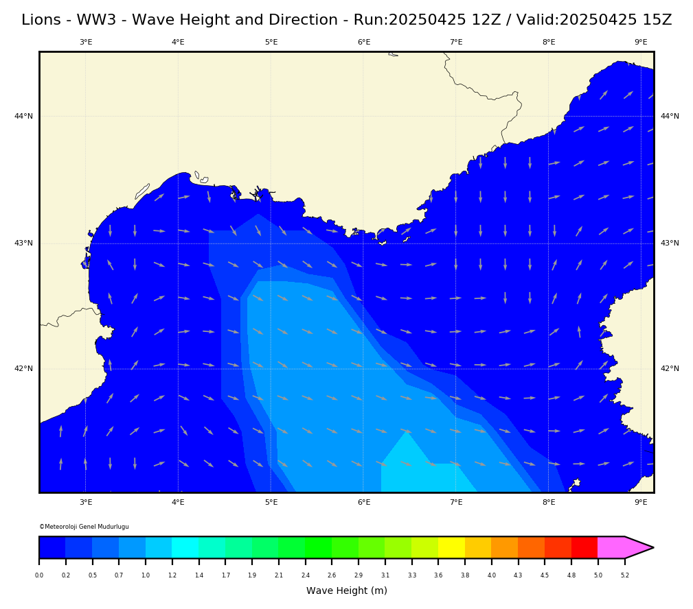 ww3 Harita: Wave Direction and Height