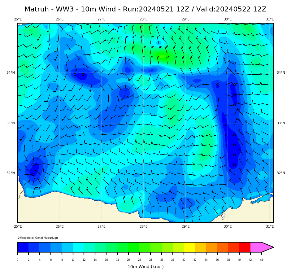 METU3 Harita: 10 m. Rüzgar Yön ve Şiddeti