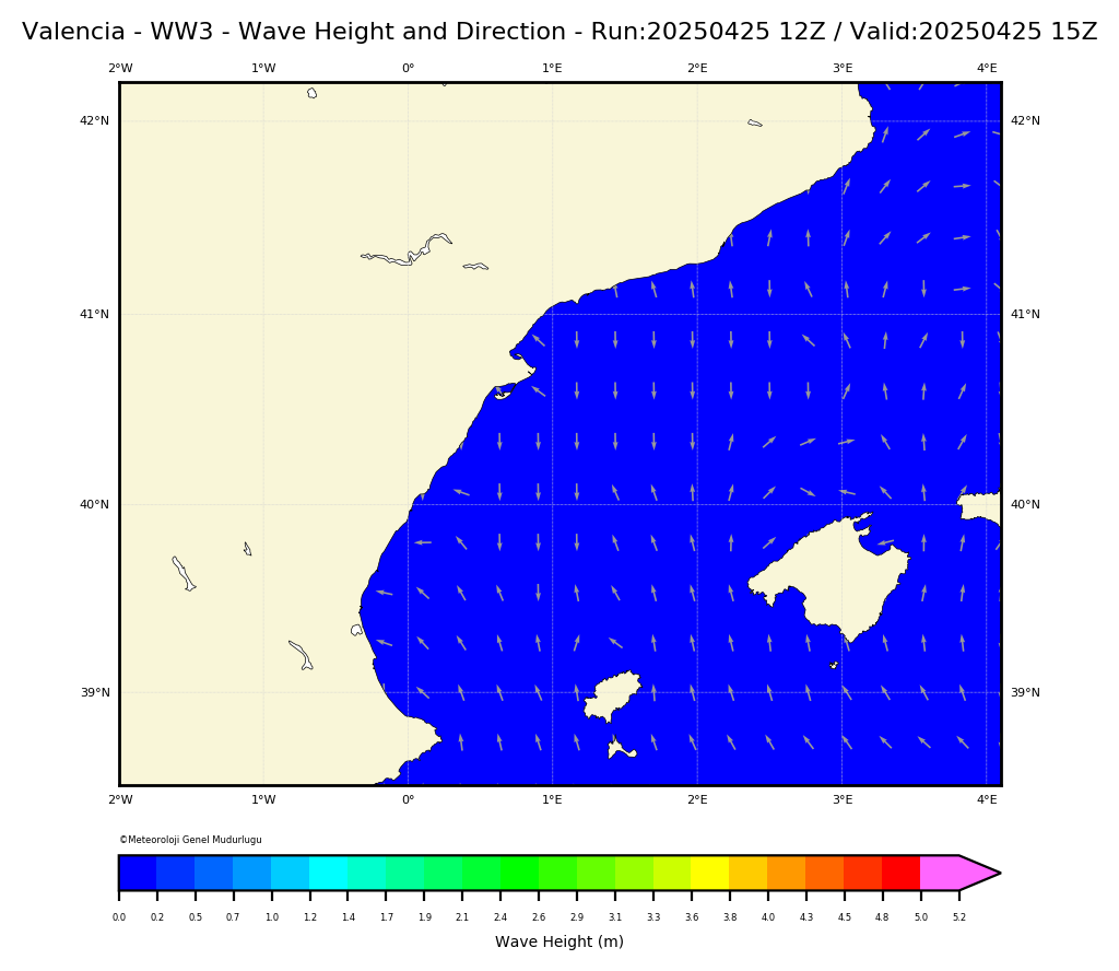 ww3 Harita: Wave Direction and Height