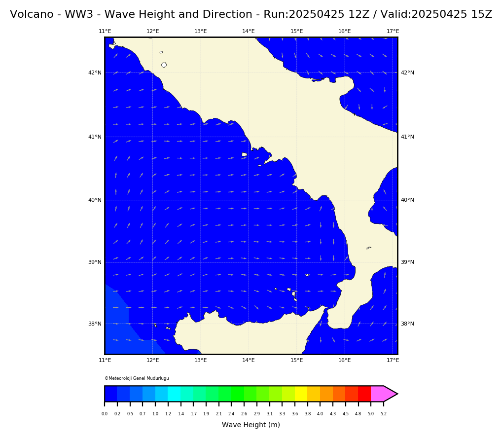 ww3 Harita: Wave Direction and Height