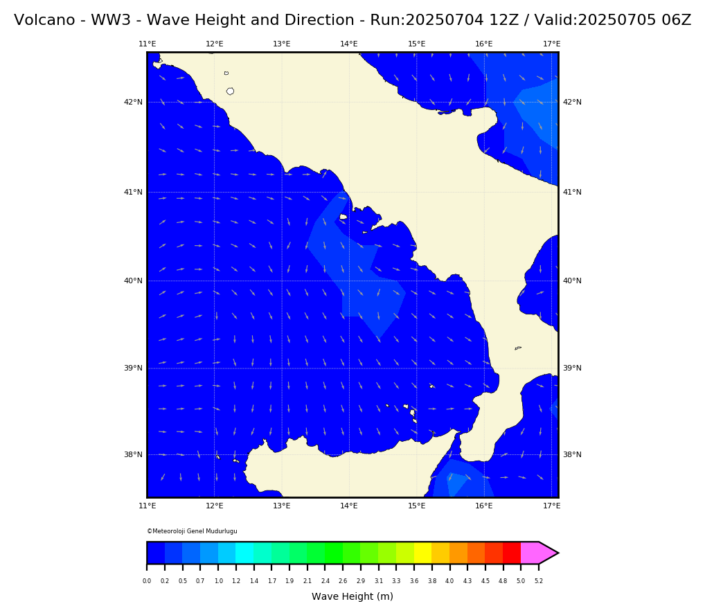 ww3 Harita: Wave Direction and Height