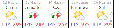 Tokat 5 günlük hava durumu