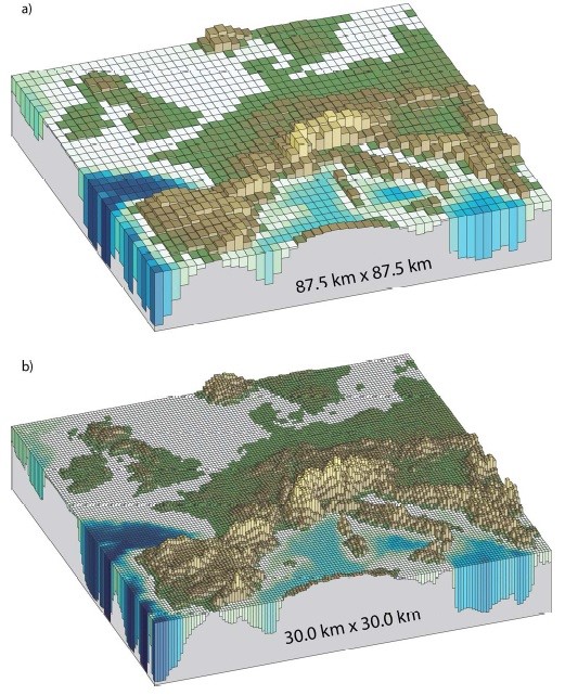 Düşük Çözünürlük (a) ve Yüksek Çözünürlük (b) arasındaki fark.