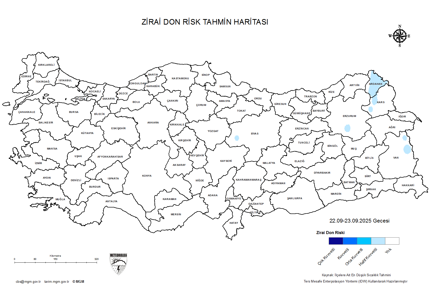 Zirai Don Tahmini - 2 m. Yükseklikte / 4 GÜN SONRA