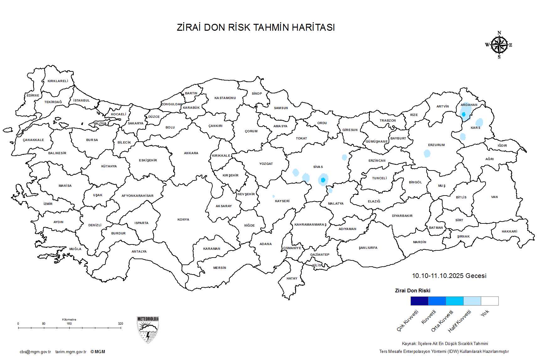 Zirai Don Tahmini - 2 m. Yükseklikte / YARIN