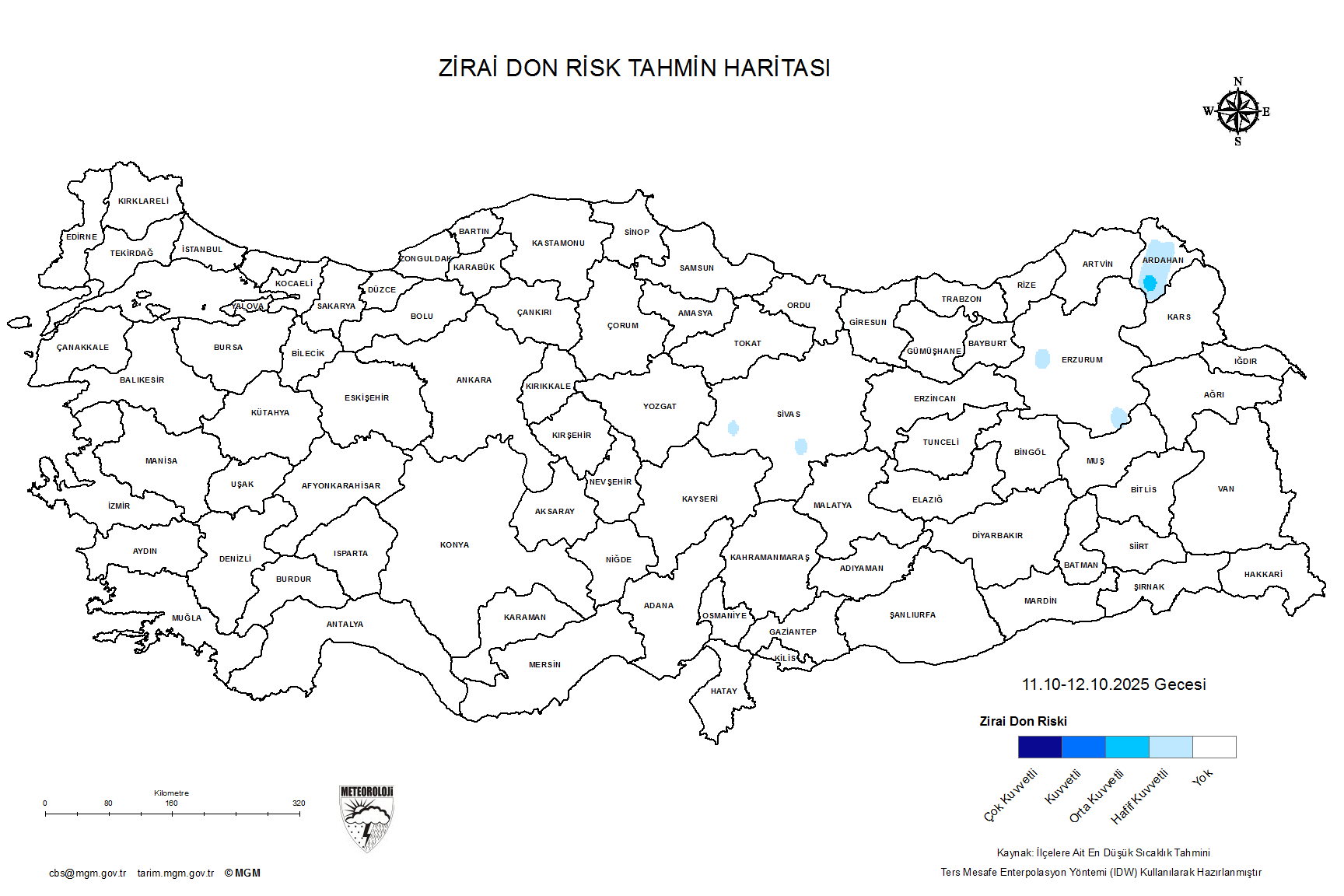 Zirai Don Tahmini - 2 m. Yükseklikte / İKİ GÜN SONRA