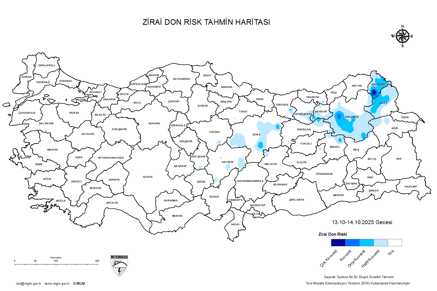 Zirai Don Tahmini - 2 m. Yükseklikte / 4 GÜN SONRA
