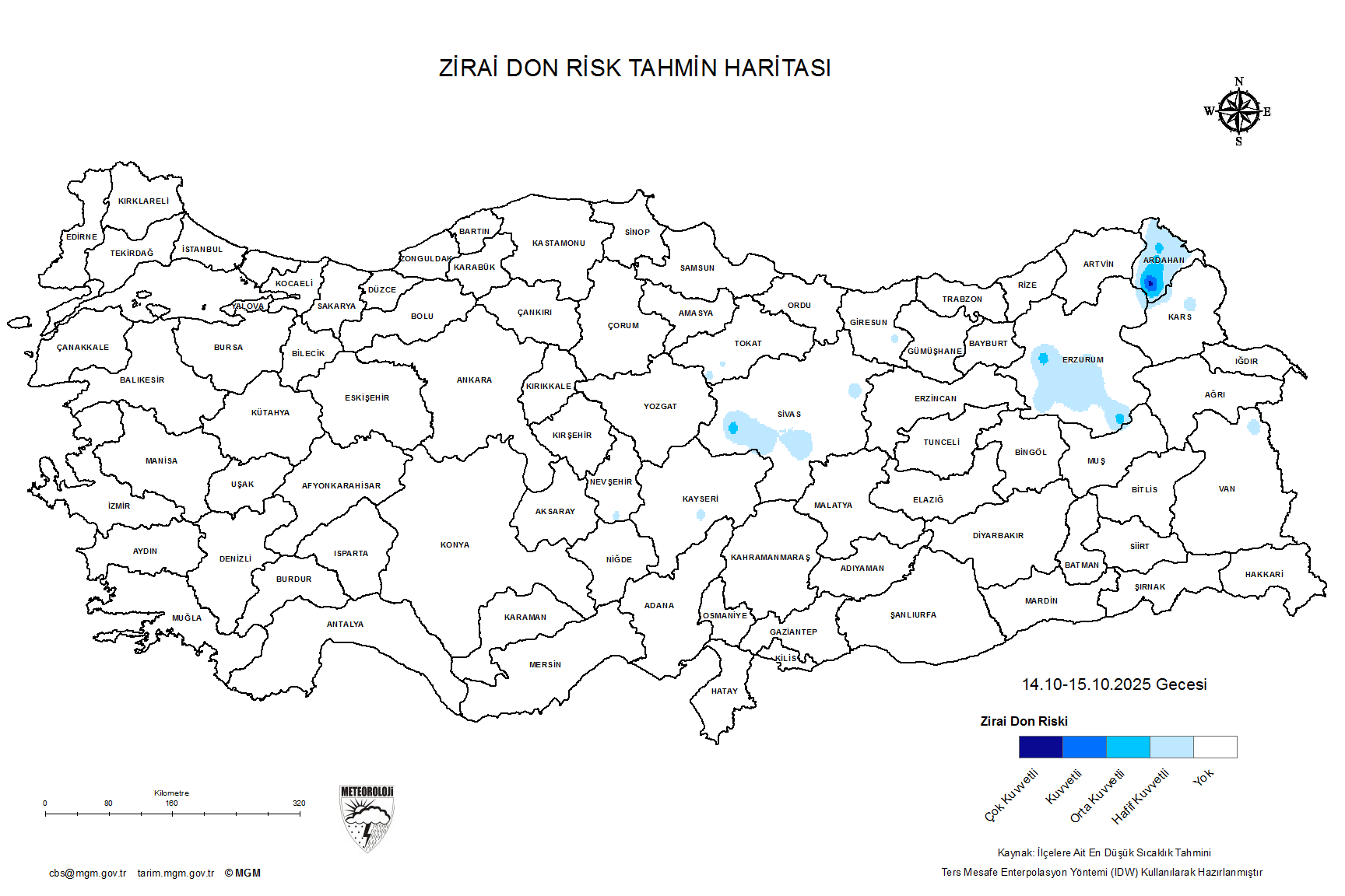Zirai Don Tahmini - 2 m. Yükseklikte / 5 GÜN SONRA