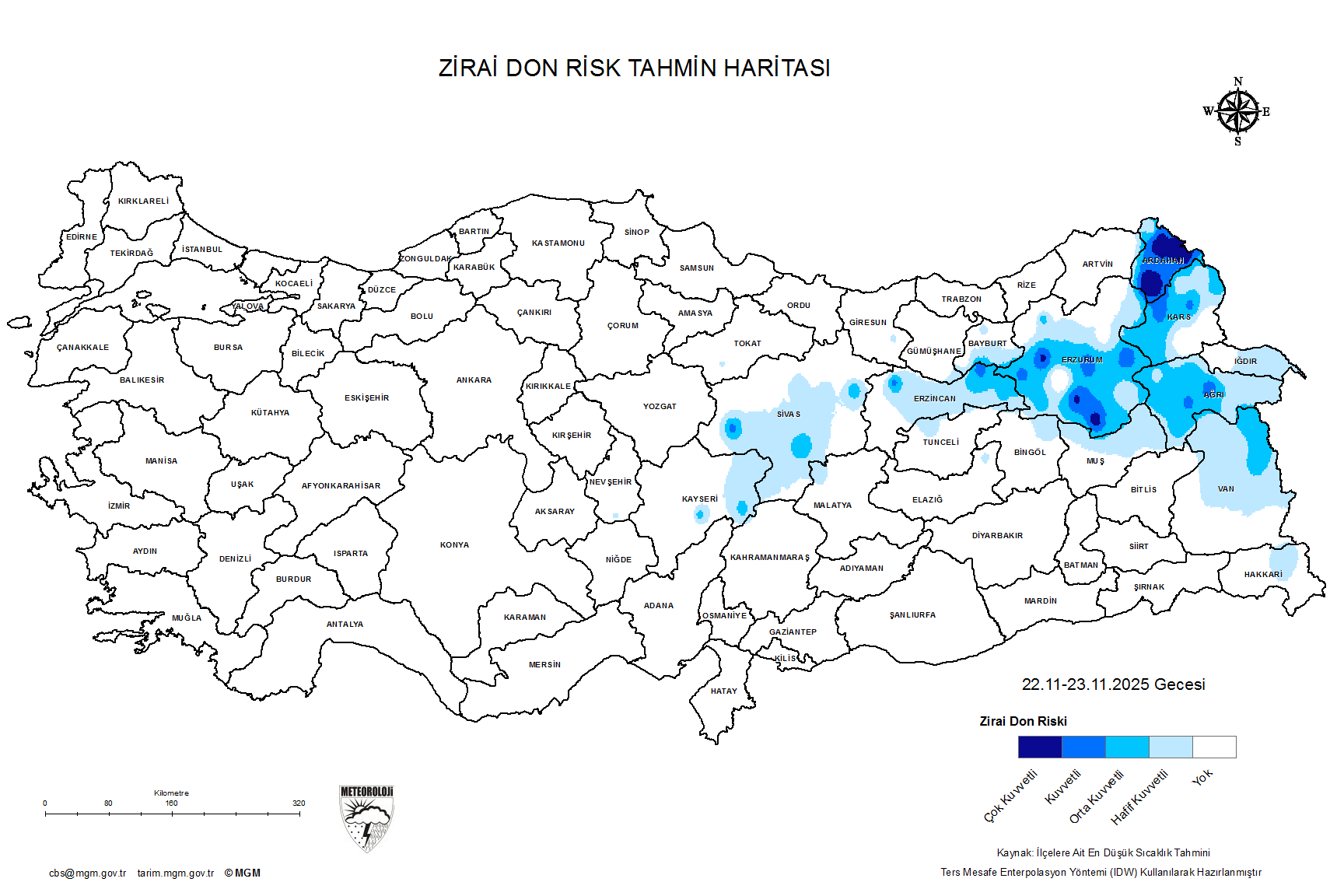 Zirai Don Tahmini - 2 m. Yükseklikte / YARIN