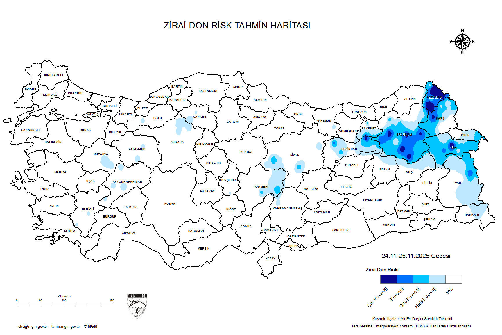 Zirai Don Tahmini - 2 m. Yükseklikte / 3 GÜN SONRA