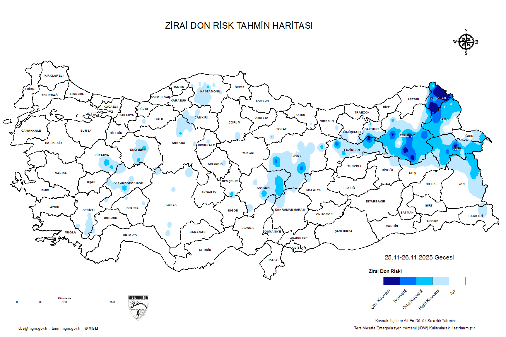 Zirai Don Tahmini - 2 m. Yükseklikte / 4 GÜN SONRA