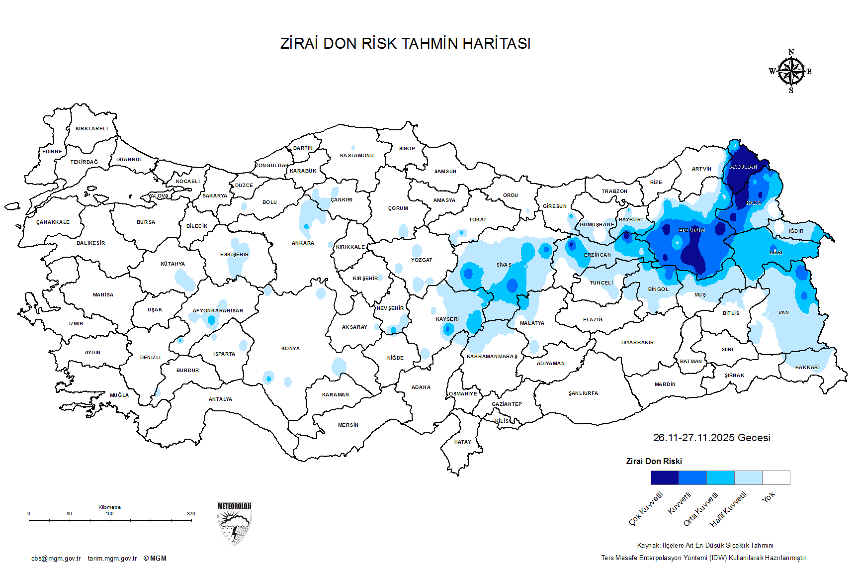 Zirai Don Tahmini - 2 m. Yükseklikte / 5 GÜN SONRA