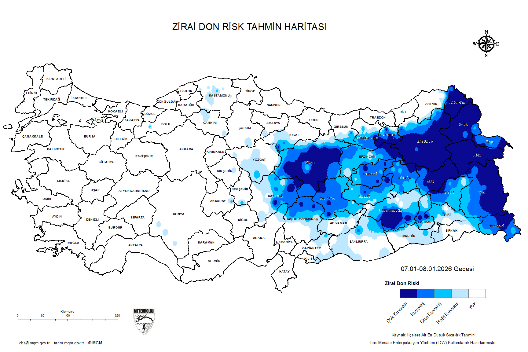 Zirai Don Tahmini - 2 m. Yükseklikte / 5 GÜN SONRA