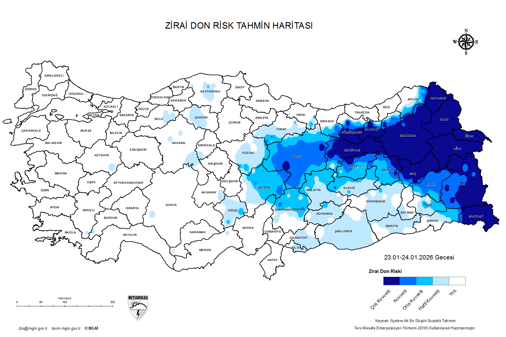 Zirai Don Tahmini - 2 m. Yükseklikte / YARIN