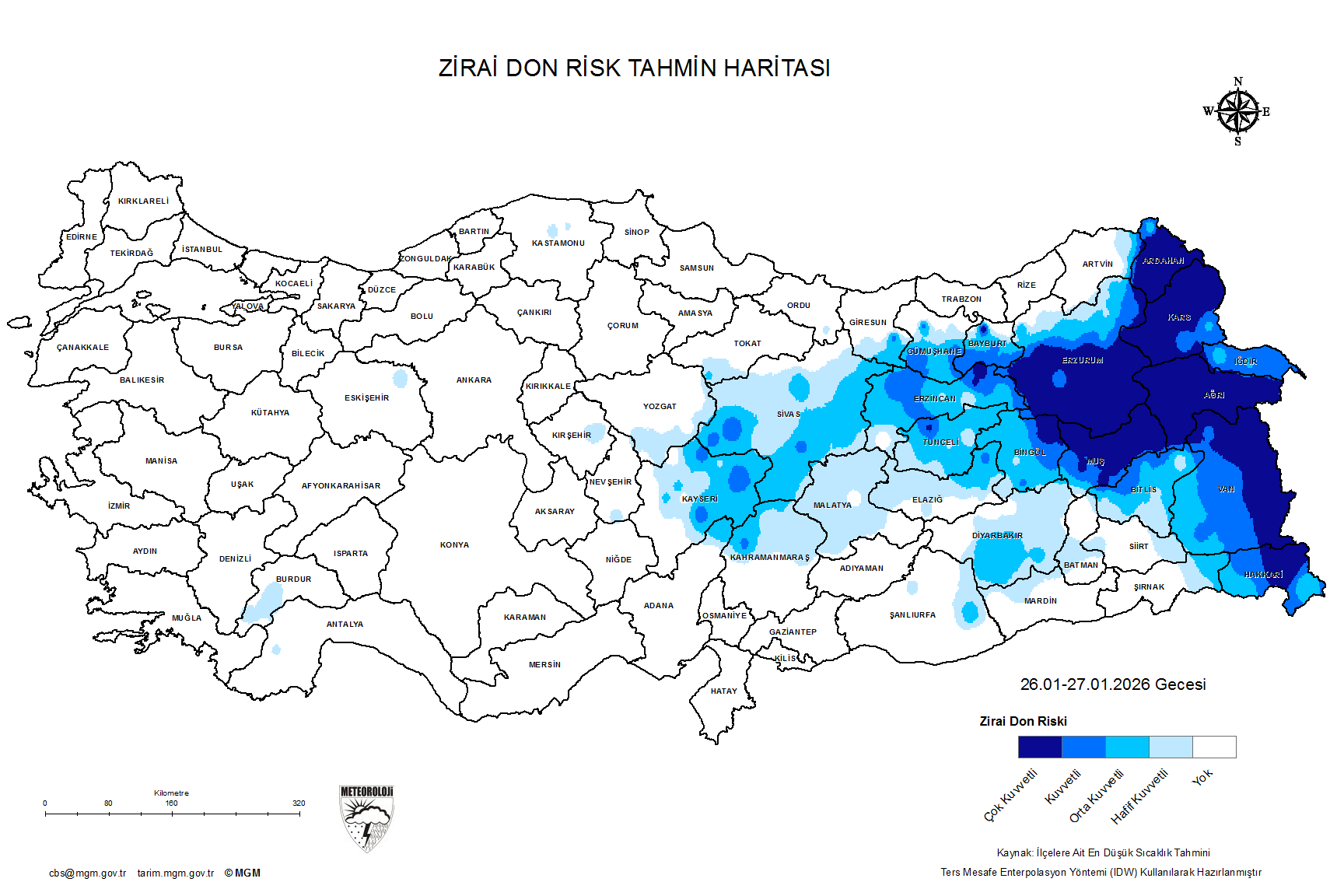 Zirai Don Tahmini - 2 m. Yükseklikte / 4 GÜN SONRA