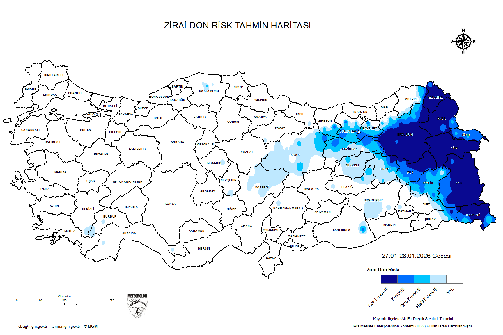 Zirai Don Tahmini - 2 m. Yükseklikte / 5 GÜN SONRA