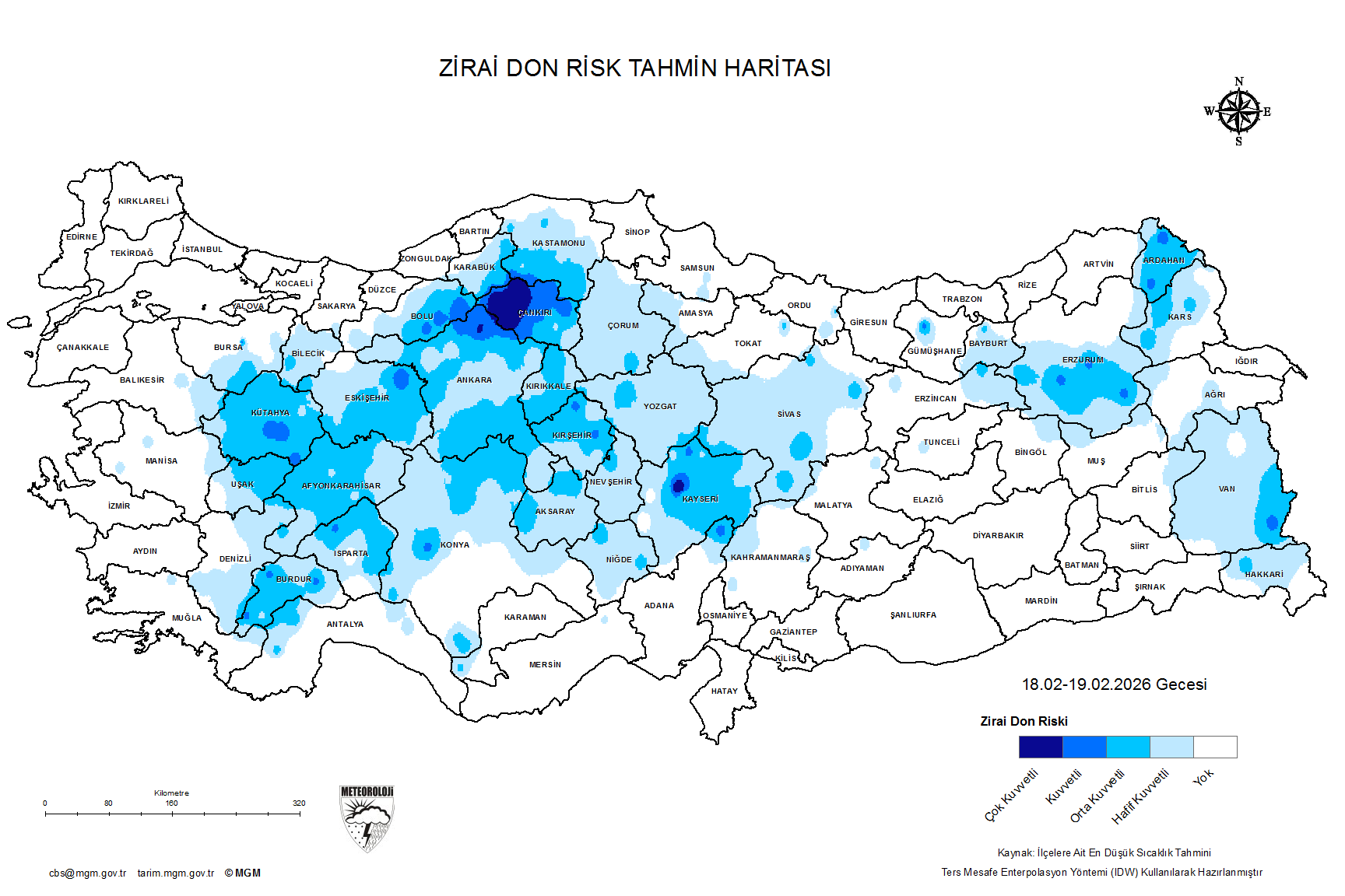 Zirai Don Tahmini - 2 m. Yükseklikte / 4 GÜN SONRA