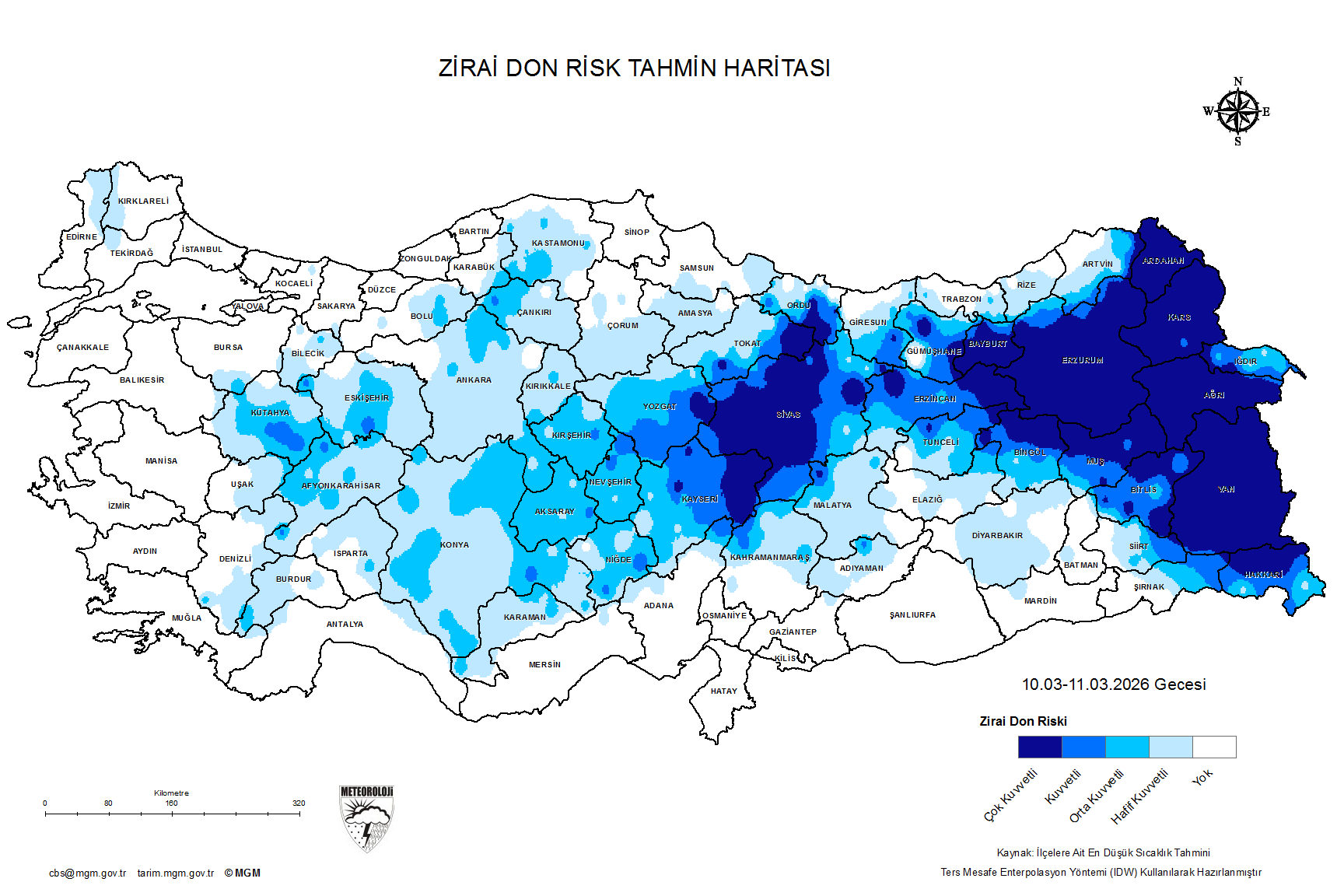 Zirai Don Tahmini - 2 m. Yükseklikte / 3 GÜN SONRA