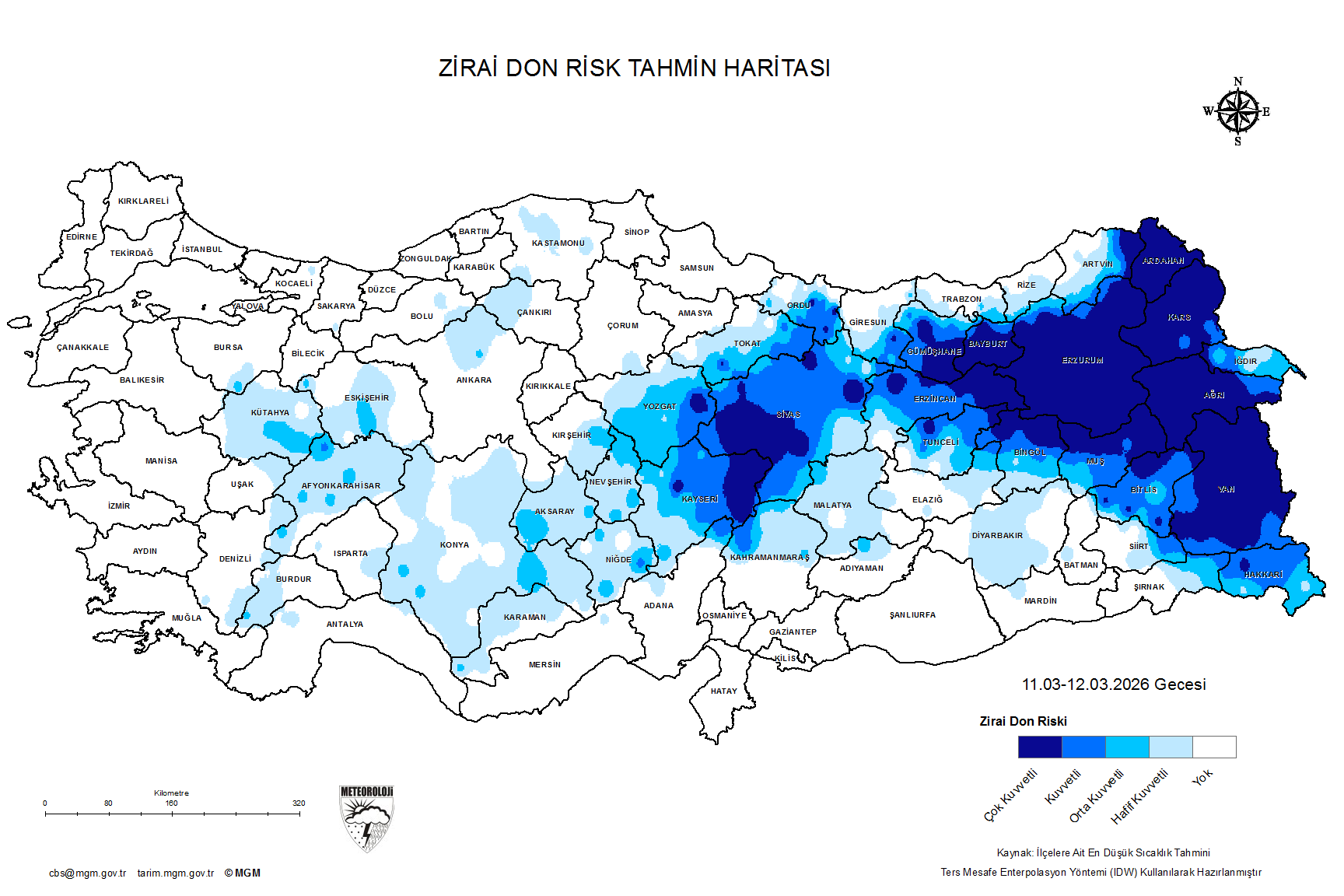 Zirai Don Tahmini - 2 m. Yükseklikte / 4 GÜN SONRA