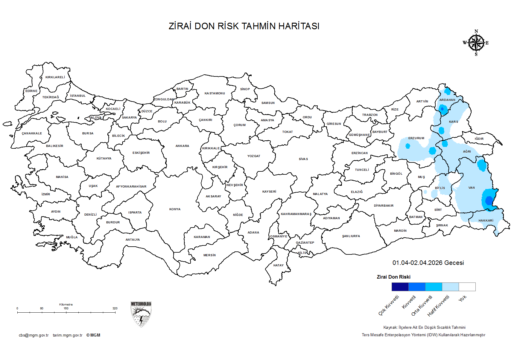 Zirai Don Tahmini - 2 m. Yükseklikte / 5 GÜN SONRA