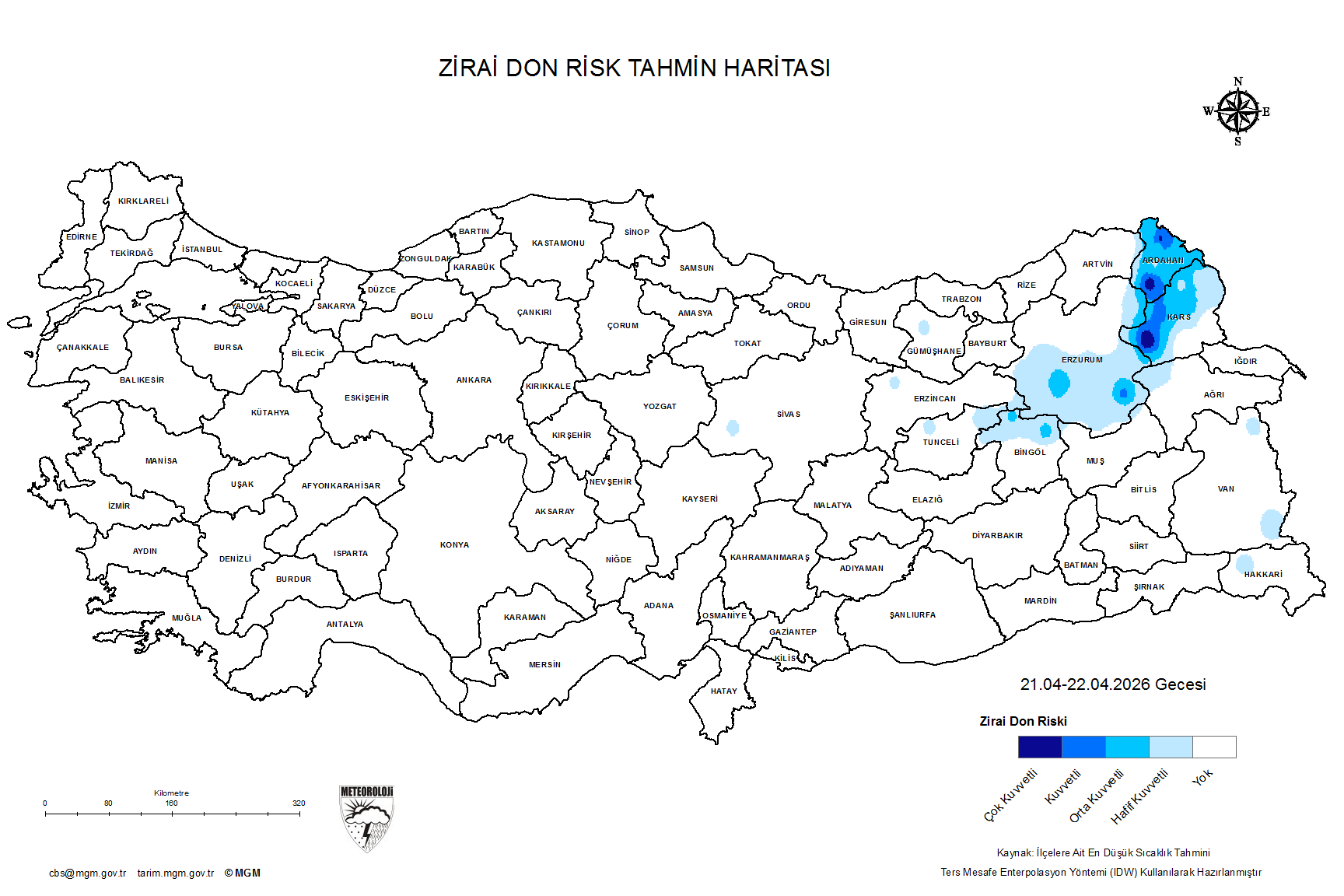 Zirai Don Tahmini - 2 m. Yükseklikte / 3 GÜN SONRA