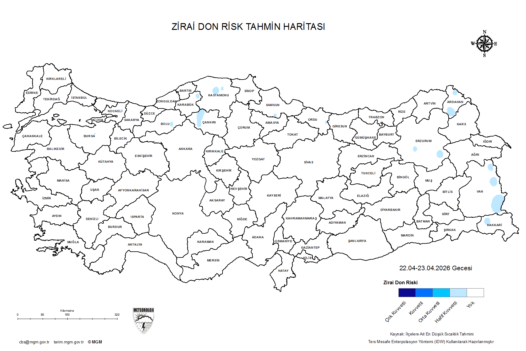 Zirai Don Tahmini - 2 m. Yükseklikte / 4 GÜN SONRA