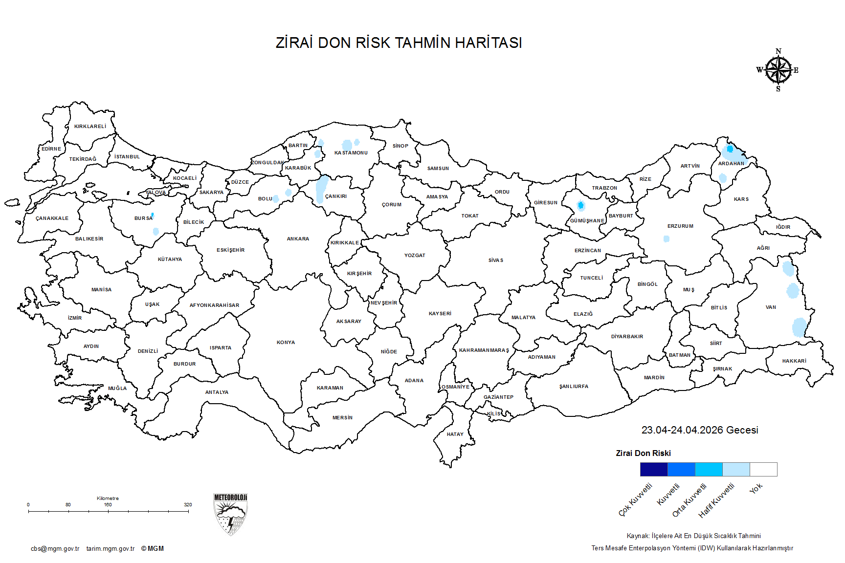 Zirai Don Tahmini - 2 m. Yükseklikte / 5 GÜN SONRA