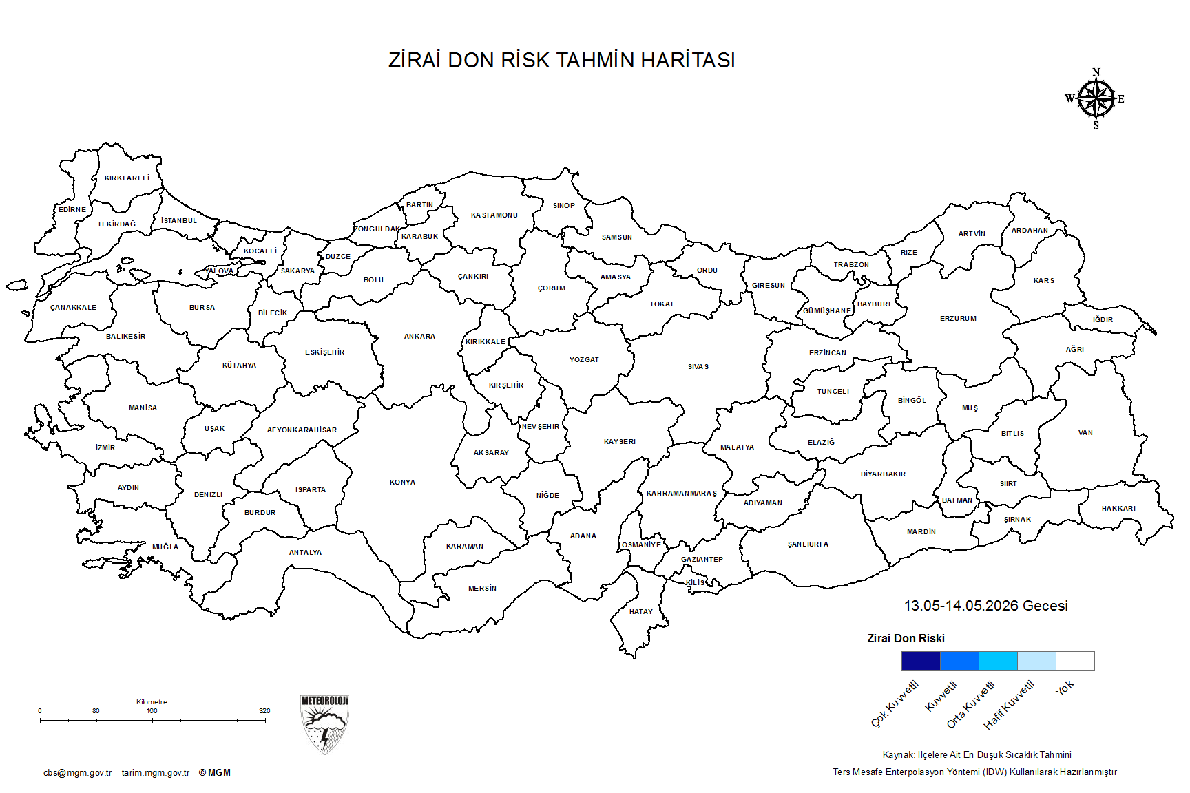 Zirai Don Tahmini - 2 m. Yükseklikte / 5 GÜN SONRA