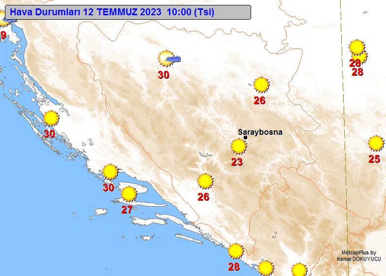 saraybosna icin 3 gunluk hava tahmini meteoroloji genel mudurlugu