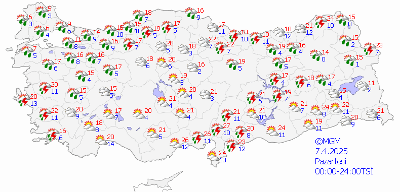 haritalı hava durumu tahmini