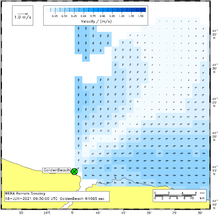 Uydu Fotoğrafı: Akıntı Hızı ve Yönü - Avrupa (GoldenBeach)