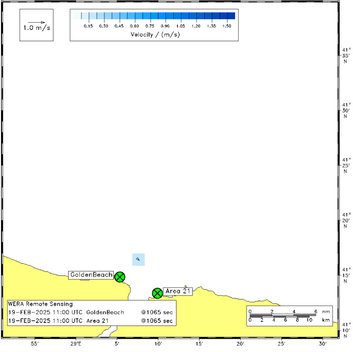 Radar Fotoğrafı: Akıntı Hızı ve Yönü - Birleştirilmiş