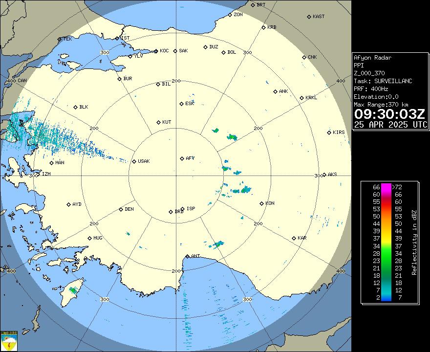 Radar Görüntüsü: Afyonkarahisar, PPI