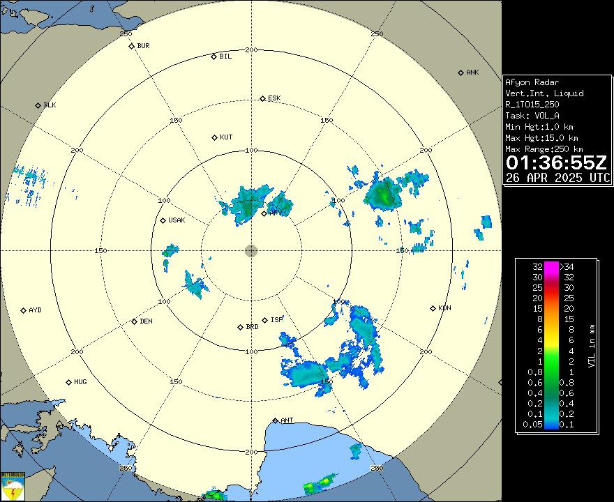 Radar Görüntüsü: Afyonkarahisar, VIL