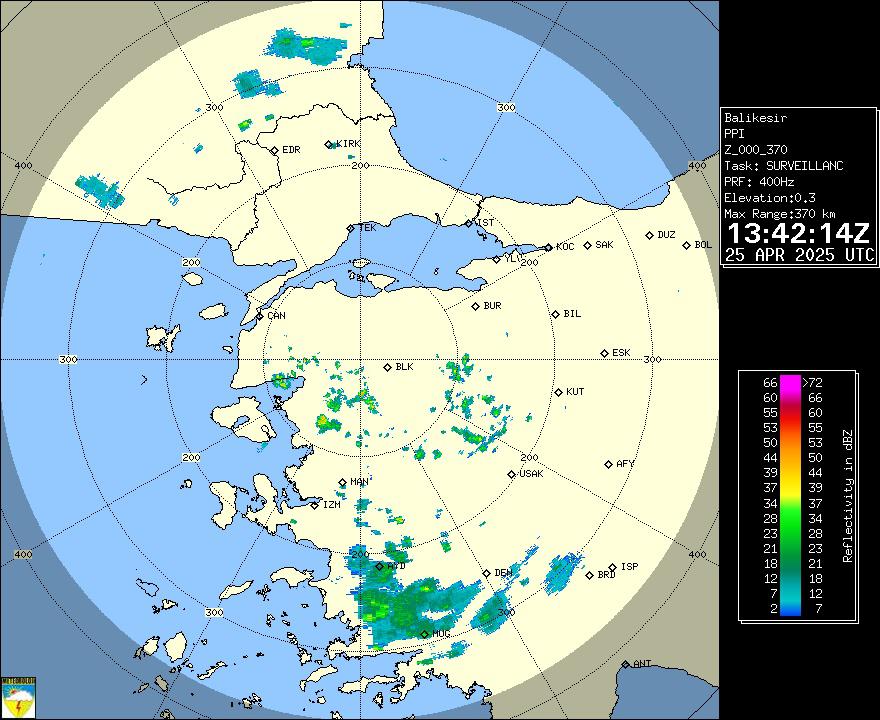 Radar Görüntüsü: Balıkesir, PPI