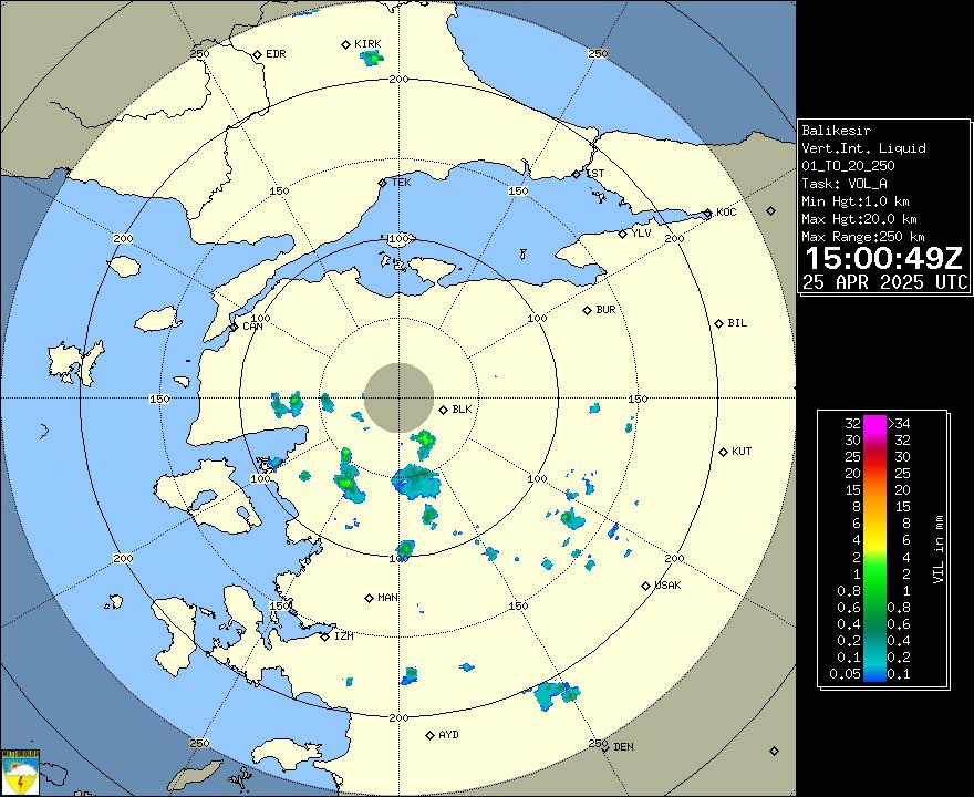 Radar Görüntüsü: Balıkesir, VIL